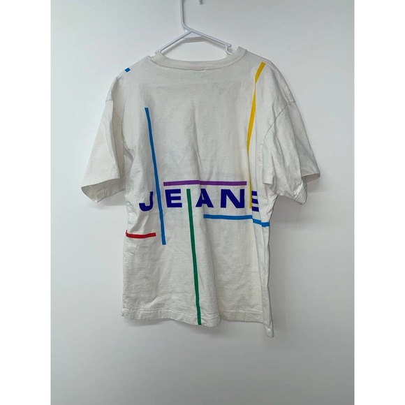 Guess Jeans Spellout rainbow line tshirt VTG - Picture 5 of 5
